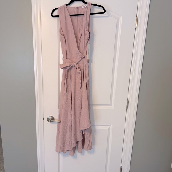 NWT Calvin Klein Gauze Mock Wrap Jumpsuit, 4 - Picture 2 of 7